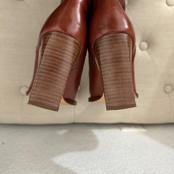 Zara genuine leather cognac tall Boots - Picture 5 of 12